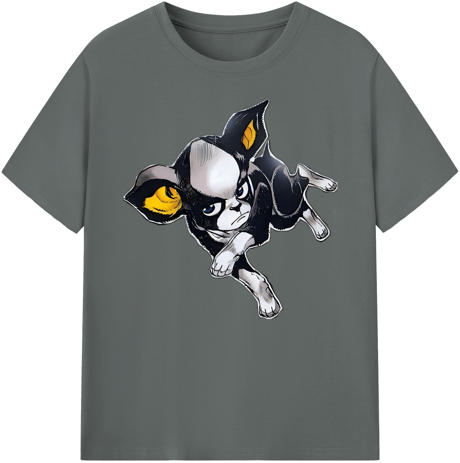 （画像用） ジョジョの奇妙な冒険 イギー JoJo's Bizarre Adventure Iggy 綿100％ メンズ半袖Tシャツ｜肌触りやわらか＆通気性